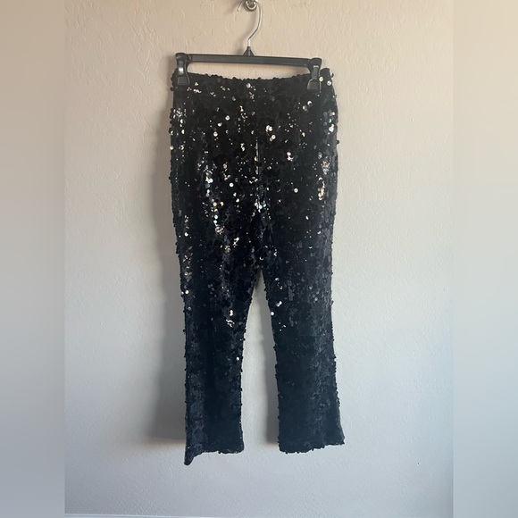Lulus Womens Black Sequin High Rise Trouser XS NWT Glam Night Out Date Night - Picture 5 of 5